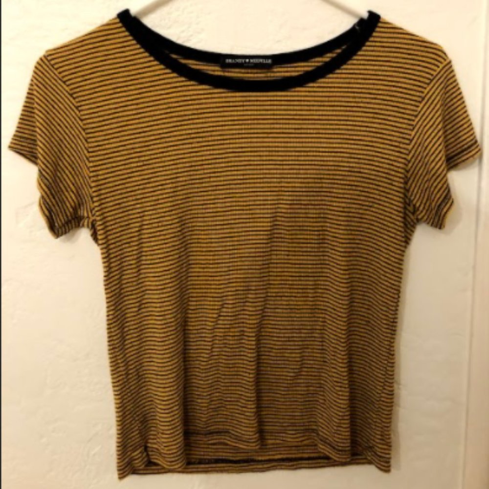 brandy melville yellow striped top